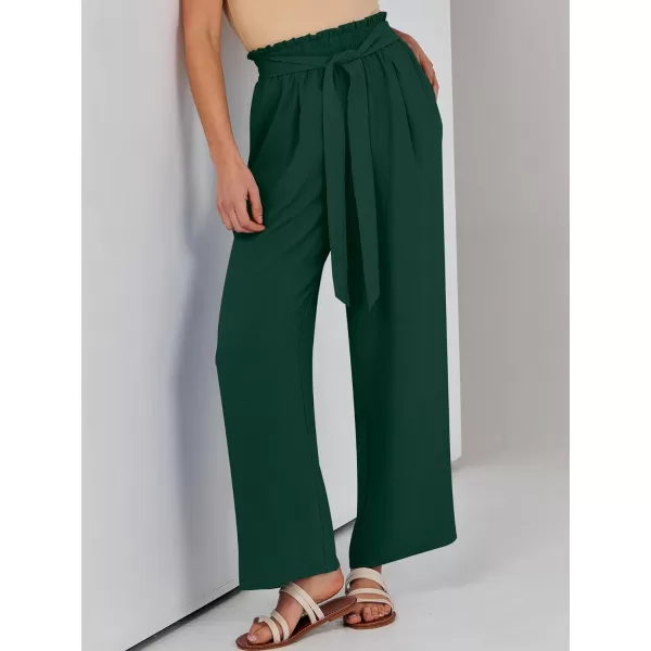 imageANRABESSnbspWomennbspWidenbspLegnbspPalazzo PantsnbspHighnbspWaistnbspTienbspKnotnbspLightweightnbspDressynbspBohonbspLoungenbspPantsnbspTrousersDeep Green