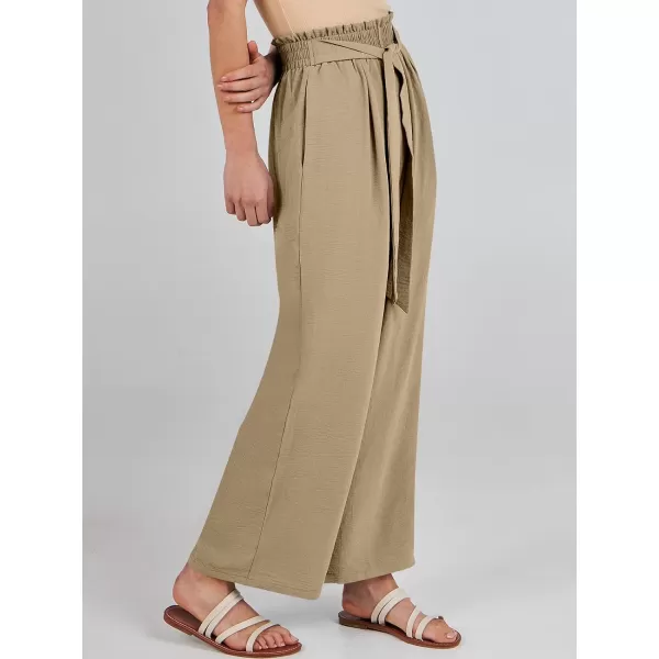 imageANRABESSnbspWomennbspWidenbspLegnbspPalazzo PantsnbspHighnbspWaistnbspTienbspKnotnbspLightweightnbspDressynbspBohonbspLoungenbspPantsnbspTrousersKhaki