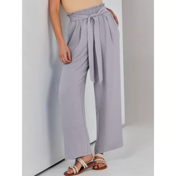 imageANRABESSnbspWomennbspWidenbspLegnbspPalazzo PantsnbspHighnbspWaistnbspTienbspKnotnbspLightweightnbspDressynbspBohonbspLoungenbspPantsnbspTrousersLight Grey