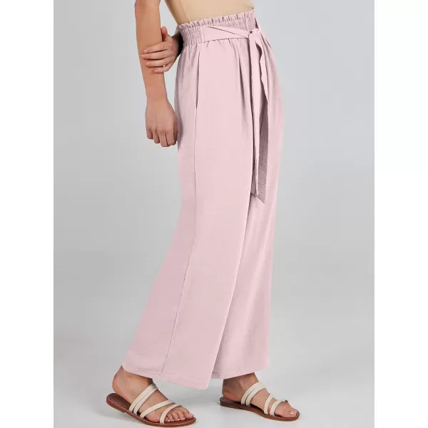 imageANRABESSnbspWomennbspWidenbspLegnbspPalazzo PantsnbspHighnbspWaistnbspTienbspKnotnbspLightweightnbspDressynbspBohonbspLoungenbspPantsnbspTrousersLight Pink