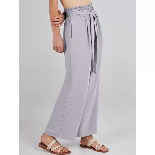 imageANRABESSnbspWomennbspWidenbspLegnbspPalazzo PantsnbspHighnbspWaistnbspTienbspKnotnbspLightweightnbspDressynbspBohonbspLoungenbspPantsnbspTrousersLight Grey