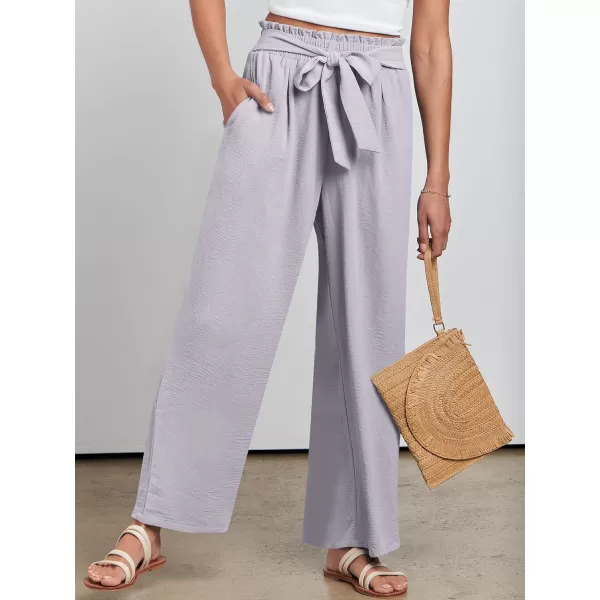 imageANRABESSnbspWomennbspWidenbspLegnbspPalazzo PantsnbspHighnbspWaistnbspTienbspKnotnbspLightweightnbspDressynbspBohonbspLoungenbspPantsnbspTrousersLight Grey