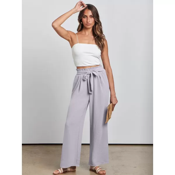 imageANRABESSnbspWomennbspWidenbspLegnbspPalazzo PantsnbspHighnbspWaistnbspTienbspKnotnbspLightweightnbspDressynbspBohonbspLoungenbspPantsnbspTrousersLight Grey