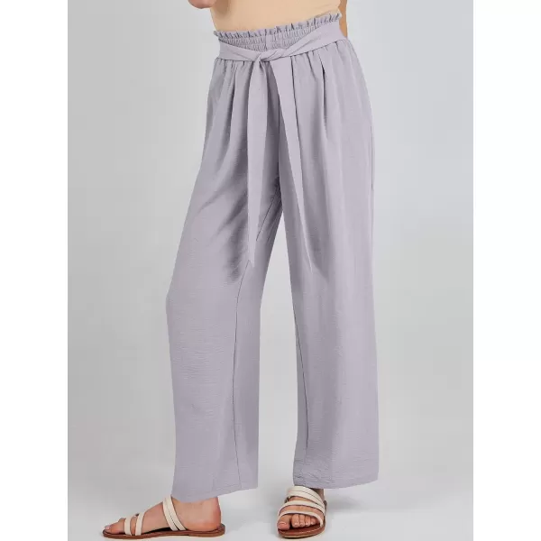 imageANRABESSnbspWomennbspWidenbspLegnbspPalazzo PantsnbspHighnbspWaistnbspTienbspKnotnbspLightweightnbspDressynbspBohonbspLoungenbspPantsnbspTrousersLight Grey