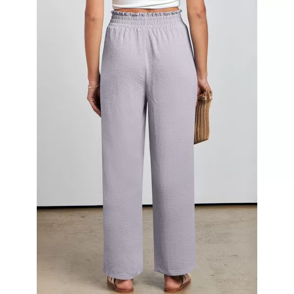 imageANRABESSnbspWomennbspWidenbspLegnbspPalazzo PantsnbspHighnbspWaistnbspTienbspKnotnbspLightweightnbspDressynbspBohonbspLoungenbspPantsnbspTrousersLight Grey