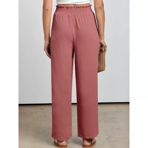 imageANRABESSnbspWomennbspWidenbspLegnbspPalazzo PantsnbspHighnbspWaistnbspTienbspKnotnbspLightweightnbspDressynbspBohonbspLoungenbspPantsnbspTrousersPink