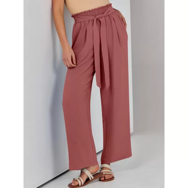 imageANRABESSnbspWomennbspWidenbspLegnbspPalazzo PantsnbspHighnbspWaistnbspTienbspKnotnbspLightweightnbspDressynbspBohonbspLoungenbspPantsnbspTrousersPink
