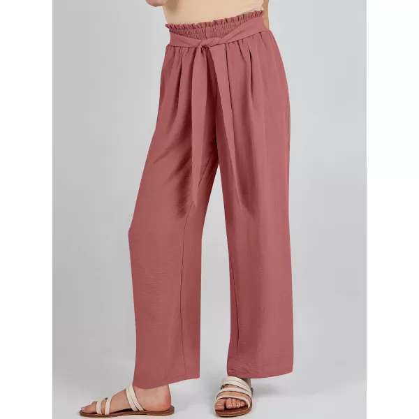 imageANRABESSnbspWomennbspWidenbspLegnbspPalazzo PantsnbspHighnbspWaistnbspTienbspKnotnbspLightweightnbspDressynbspBohonbspLoungenbspPantsnbspTrousersPink