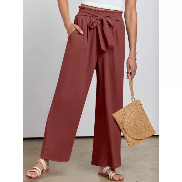 imageANRABESSnbspWomennbspWidenbspLegnbspPalazzo PantsnbspHighnbspWaistnbspTienbspKnotnbspLightweightnbspDressynbspBohonbspLoungenbspPantsnbspTrousersRed