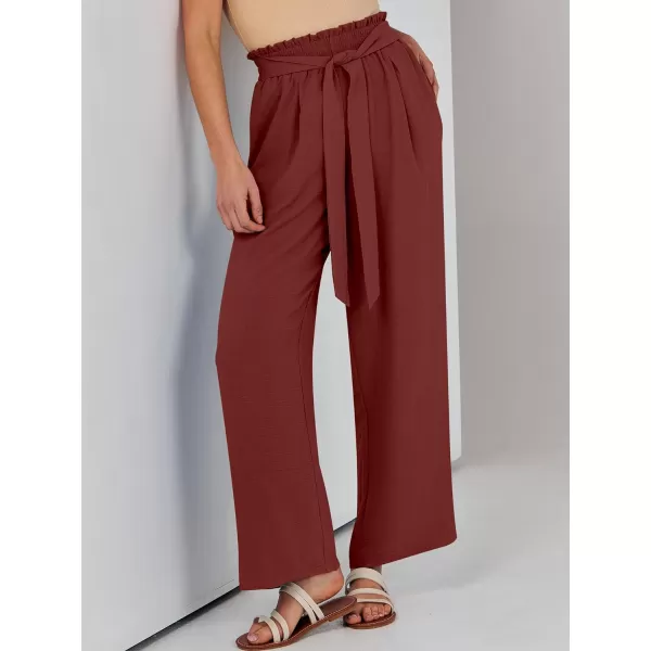 imageANRABESSnbspWomennbspWidenbspLegnbspPalazzo PantsnbspHighnbspWaistnbspTienbspKnotnbspLightweightnbspDressynbspBohonbspLoungenbspPantsnbspTrousersRed