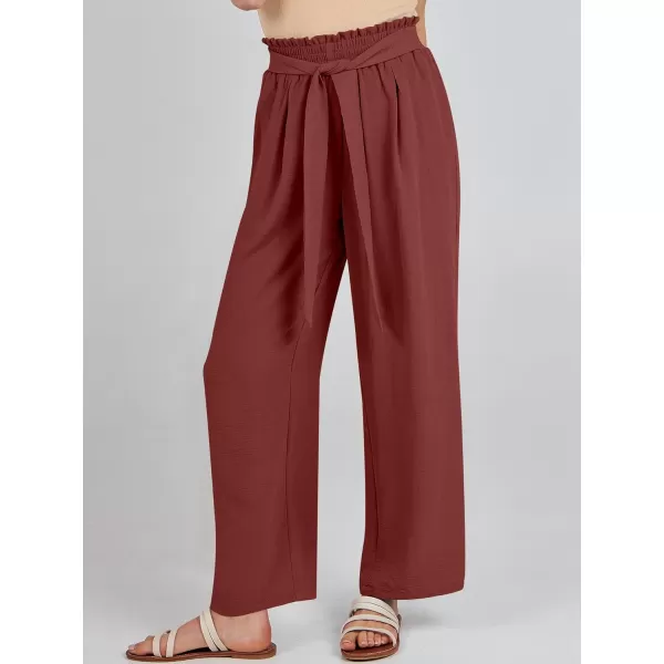 imageANRABESSnbspWomennbspWidenbspLegnbspPalazzo PantsnbspHighnbspWaistnbspTienbspKnotnbspLightweightnbspDressynbspBohonbspLoungenbspPantsnbspTrousersRed