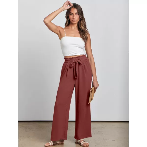 imageANRABESSnbspWomennbspWidenbspLegnbspPalazzo PantsnbspHighnbspWaistnbspTienbspKnotnbspLightweightnbspDressynbspBohonbspLoungenbspPantsnbspTrousersRed