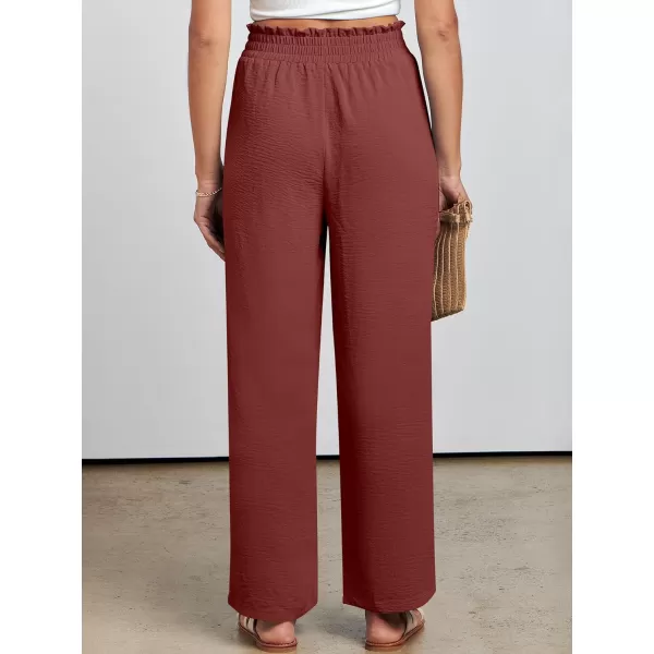 imageANRABESSnbspWomennbspWidenbspLegnbspPalazzo PantsnbspHighnbspWaistnbspTienbspKnotnbspLightweightnbspDressynbspBohonbspLoungenbspPantsnbspTrousersRed
