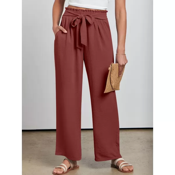 imageANRABESSnbspWomennbspWidenbspLegnbspPalazzo PantsnbspHighnbspWaistnbspTienbspKnotnbspLightweightnbspDressynbspBohonbspLoungenbspPantsnbspTrousersRed