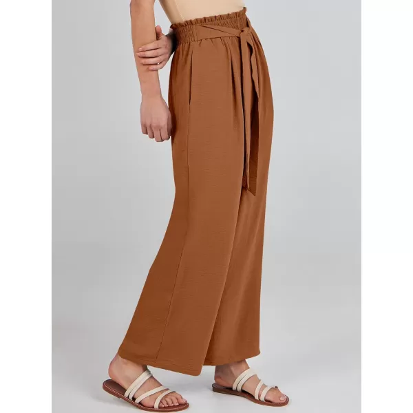 imageANRABESSnbspWomennbspWidenbspLegnbspPalazzo PantsnbspHighnbspWaistnbspTienbspKnotnbspLightweightnbspDressynbspBohonbspLoungenbspPantsnbspTrousersRust