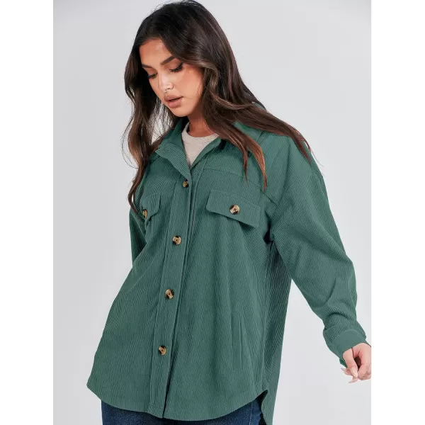 imageANRABESSnbspWomens Corduroy Shacket Oversized Long Sleeve Button Down Shirts 2023 Trendy Cardigan Jacket CoatsLake