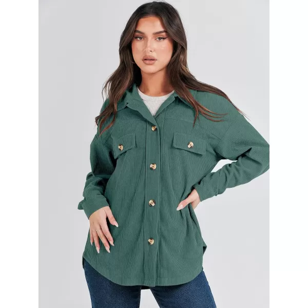 imageANRABESSnbspWomens Corduroy Shacket Oversized Long Sleeve Button Down Shirts 2023 Trendy Cardigan Jacket CoatsLake
