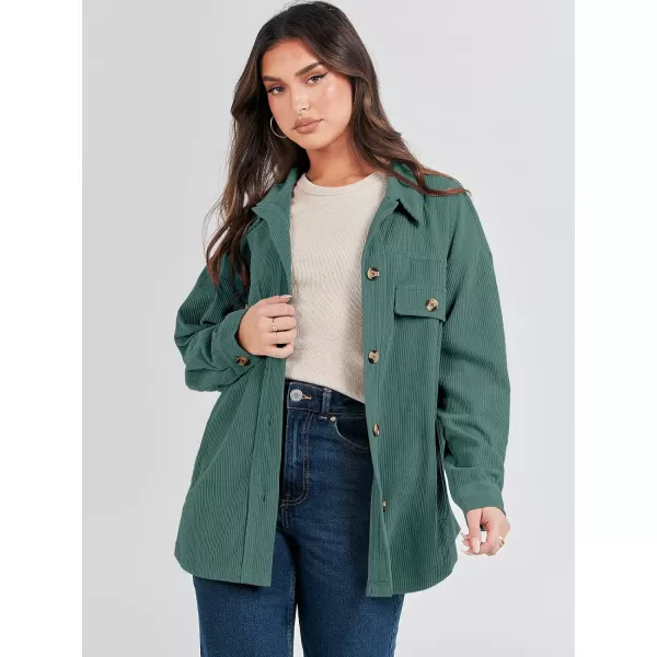 imageANRABESSnbspWomens Corduroy Shacket Oversized Long Sleeve Button Down Shirts 2023 Trendy Cardigan Jacket CoatsLake