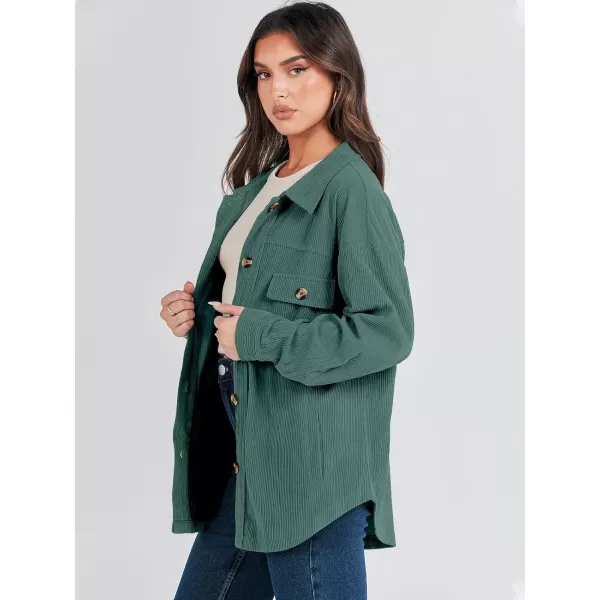 imageANRABESSnbspWomens Corduroy Shacket Oversized Long Sleeve Button Down Shirts 2023 Trendy Cardigan Jacket CoatsLake