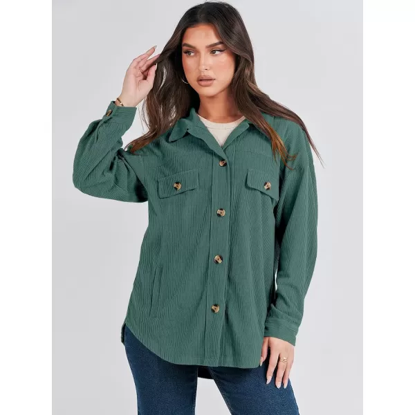 imageANRABESSnbspWomens Corduroy Shacket Oversized Long Sleeve Button Down Shirts 2023 Trendy Cardigan Jacket CoatsLake