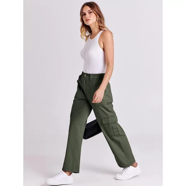 imageANRABESSnbspWomensnbspCargonbspPantsnbspHighnbspWaistednbspBaggynbspMultiplenbspPocketsnbspCasualnbspTrendynbspFashionnbspRelaxednbspFitnbspY2K TrousersArmy Green