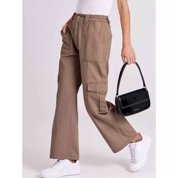 imageANRABESSnbspWomensnbspCargonbspPantsnbspHighnbspWaistednbspBaggynbspMultiplenbspPocketsnbspCasualnbspTrendynbspFashionnbspRelaxednbspFitnbspY2K TrousersLight Brown