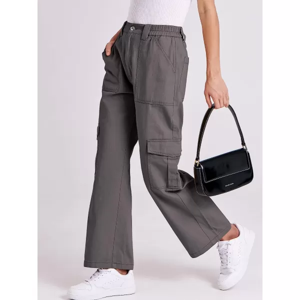 imageANRABESSnbspWomensnbspCargonbspPantsnbspHighnbspWaistednbspBaggynbspMultiplenbspPocketsnbspCasualnbspTrendynbspFashionnbspRelaxednbspFitnbspY2K TrousersDeep Gray