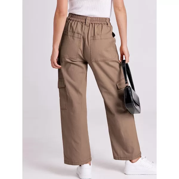 imageANRABESSnbspWomensnbspCargonbspPantsnbspHighnbspWaistednbspBaggynbspMultiplenbspPocketsnbspCasualnbspTrendynbspFashionnbspRelaxednbspFitnbspY2K TrousersLight Brown