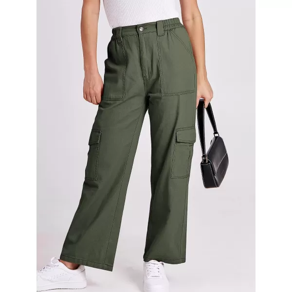 imageANRABESSnbspWomensnbspCargonbspPantsnbspHighnbspWaistednbspBaggynbspMultiplenbspPocketsnbspCasualnbspTrendynbspFashionnbspRelaxednbspFitnbspY2K TrousersArmy Green