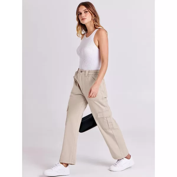 imageANRABESSnbspWomensnbspCargonbspPantsnbspHighnbspWaistednbspBaggynbspMultiplenbspPocketsnbspCasualnbspTrendynbspFashionnbspRelaxednbspFitnbspY2K TrousersAprico