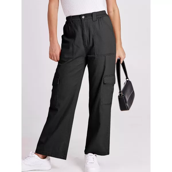 imageANRABESSnbspWomensnbspCargonbspPantsnbspHighnbspWaistednbspBaggynbspMultiplenbspPocketsnbspCasualnbspTrendynbspFashionnbspRelaxednbspFitnbspY2K TrousersBlack