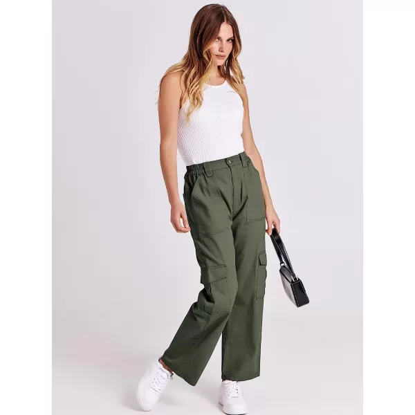 imageANRABESSnbspWomensnbspCargonbspPantsnbspHighnbspWaistednbspBaggynbspMultiplenbspPocketsnbspCasualnbspTrendynbspFashionnbspRelaxednbspFitnbspY2K TrousersArmy Green