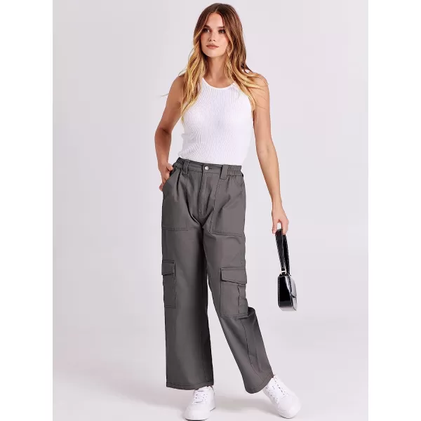 imageANRABESSnbspWomensnbspCargonbspPantsnbspHighnbspWaistednbspBaggynbspMultiplenbspPocketsnbspCasualnbspTrendynbspFashionnbspRelaxednbspFitnbspY2K TrousersDeep Gray