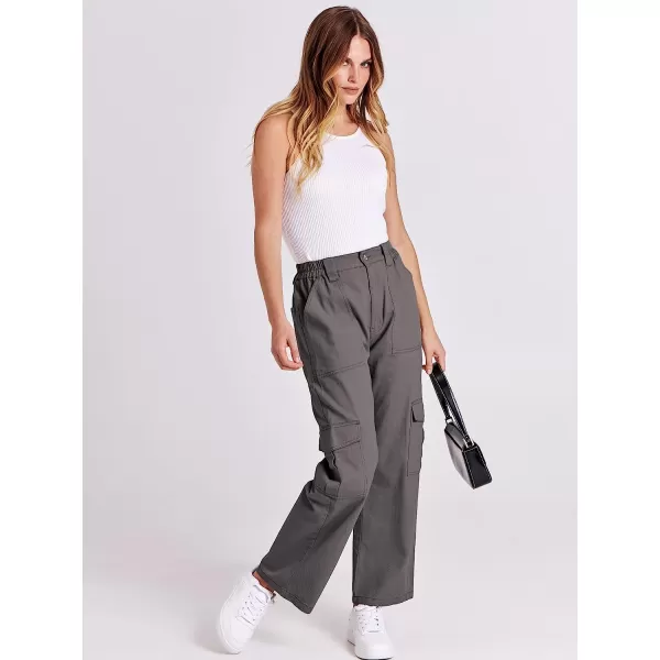 imageANRABESSnbspWomensnbspCargonbspPantsnbspHighnbspWaistednbspBaggynbspMultiplenbspPocketsnbspCasualnbspTrendynbspFashionnbspRelaxednbspFitnbspY2K TrousersDeep Gray