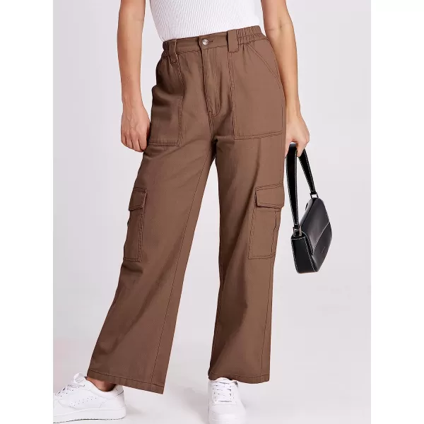 imageANRABESSnbspWomensnbspCargonbspPantsnbspHighnbspWaistednbspBaggynbspMultiplenbspPocketsnbspCasualnbspTrendynbspFashionnbspRelaxednbspFitnbspY2K TrousersBrown