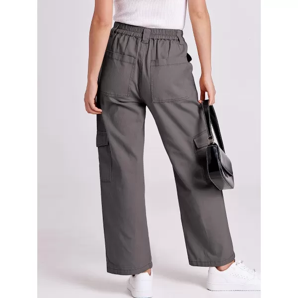 imageANRABESSnbspWomensnbspCargonbspPantsnbspHighnbspWaistednbspBaggynbspMultiplenbspPocketsnbspCasualnbspTrendynbspFashionnbspRelaxednbspFitnbspY2K TrousersDeep Gray