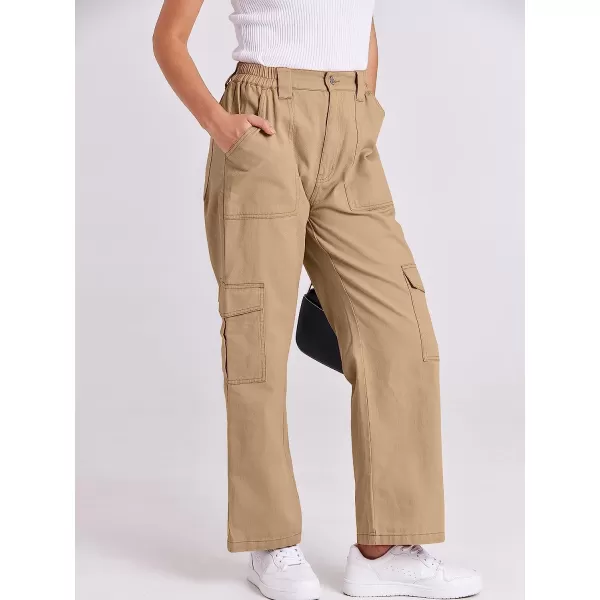 imageANRABESSnbspWomensnbspCargonbspPantsnbspHighnbspWaistednbspBaggynbspMultiplenbspPocketsnbspCasualnbspTrendynbspFashionnbspRelaxednbspFitnbspY2K TrousersKhaki