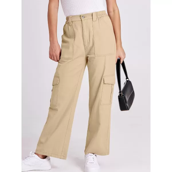 imageANRABESSnbspWomensnbspCargonbspPantsnbspHighnbspWaistednbspBaggynbspMultiplenbspPocketsnbspCasualnbspTrendynbspFashionnbspRelaxednbspFitnbspY2K TrousersBeige