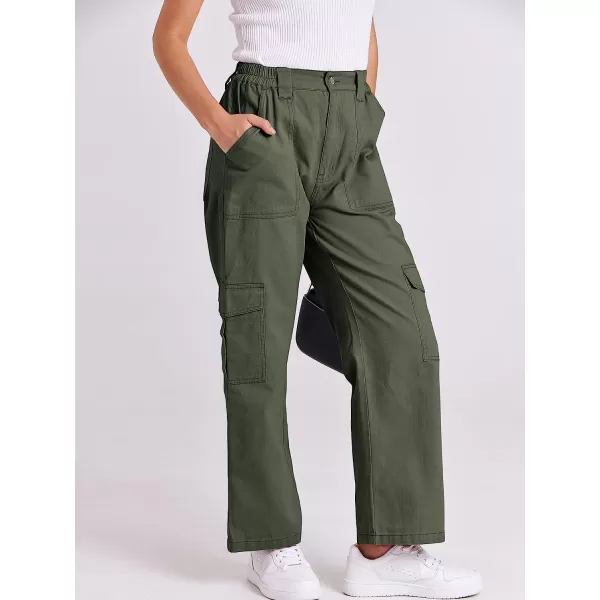 imageANRABESSnbspWomensnbspCargonbspPantsnbspHighnbspWaistednbspBaggynbspMultiplenbspPocketsnbspCasualnbspTrendynbspFashionnbspRelaxednbspFitnbspY2K TrousersArmy Green