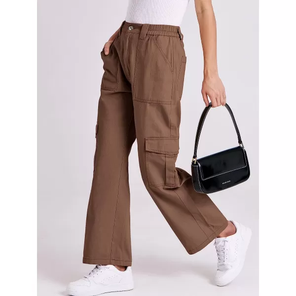 imageANRABESSnbspWomensnbspCargonbspPantsnbspHighnbspWaistednbspBaggynbspMultiplenbspPocketsnbspCasualnbspTrendynbspFashionnbspRelaxednbspFitnbspY2K TrousersBrown