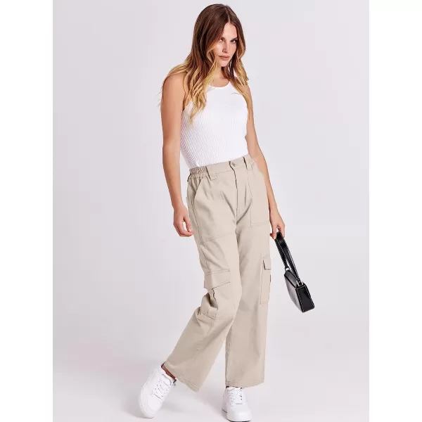 imageANRABESSnbspWomensnbspCargonbspPantsnbspHighnbspWaistednbspBaggynbspMultiplenbspPocketsnbspCasualnbspTrendynbspFashionnbspRelaxednbspFitnbspY2K TrousersAprico