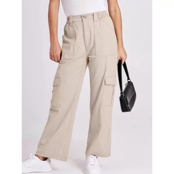 imageANRABESSnbspWomensnbspCargonbspPantsnbspHighnbspWaistednbspBaggynbspMultiplenbspPocketsnbspCasualnbspTrendynbspFashionnbspRelaxednbspFitnbspY2K TrousersAprico