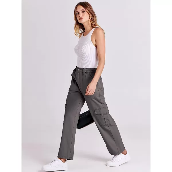 imageANRABESSnbspWomensnbspCargonbspPantsnbspHighnbspWaistednbspBaggynbspMultiplenbspPocketsnbspCasualnbspTrendynbspFashionnbspRelaxednbspFitnbspY2K TrousersDeep Gray