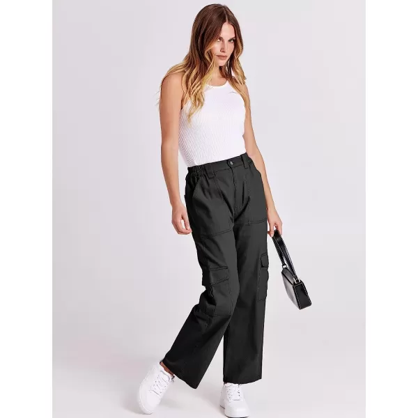 imageANRABESSnbspWomensnbspCargonbspPantsnbspHighnbspWaistednbspBaggynbspMultiplenbspPocketsnbspCasualnbspTrendynbspFashionnbspRelaxednbspFitnbspY2K TrousersBlack