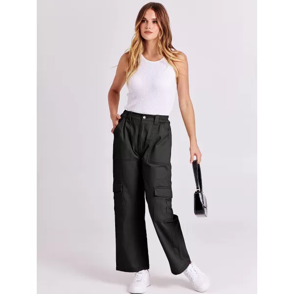 imageANRABESSnbspWomensnbspCargonbspPantsnbspHighnbspWaistednbspBaggynbspMultiplenbspPocketsnbspCasualnbspTrendynbspFashionnbspRelaxednbspFitnbspY2K TrousersBlack