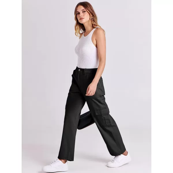 imageANRABESSnbspWomensnbspCargonbspPantsnbspHighnbspWaistednbspBaggynbspMultiplenbspPocketsnbspCasualnbspTrendynbspFashionnbspRelaxednbspFitnbspY2K TrousersBlack