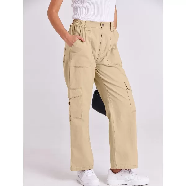 imageANRABESSnbspWomensnbspCargonbspPantsnbspHighnbspWaistednbspBaggynbspMultiplenbspPocketsnbspCasualnbspTrendynbspFashionnbspRelaxednbspFitnbspY2K TrousersBeige