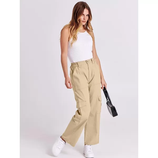 imageANRABESSnbspWomensnbspCargonbspPantsnbspHighnbspWaistednbspBaggynbspMultiplenbspPocketsnbspCasualnbspTrendynbspFashionnbspRelaxednbspFitnbspY2K TrousersBeige