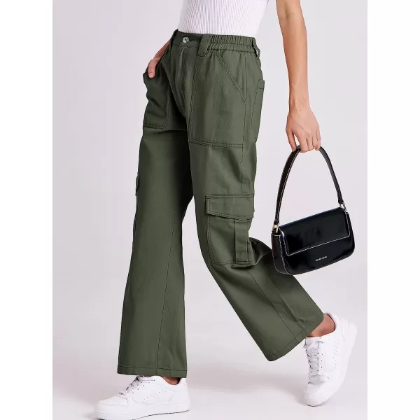 imageANRABESSnbspWomensnbspCargonbspPantsnbspHighnbspWaistednbspBaggynbspMultiplenbspPocketsnbspCasualnbspTrendynbspFashionnbspRelaxednbspFitnbspY2K TrousersArmy Green