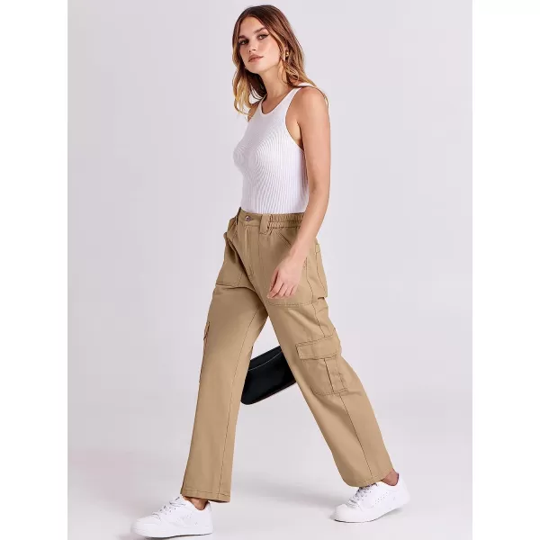 imageANRABESSnbspWomensnbspCargonbspPantsnbspHighnbspWaistednbspBaggynbspMultiplenbspPocketsnbspCasualnbspTrendynbspFashionnbspRelaxednbspFitnbspY2K TrousersKhaki
